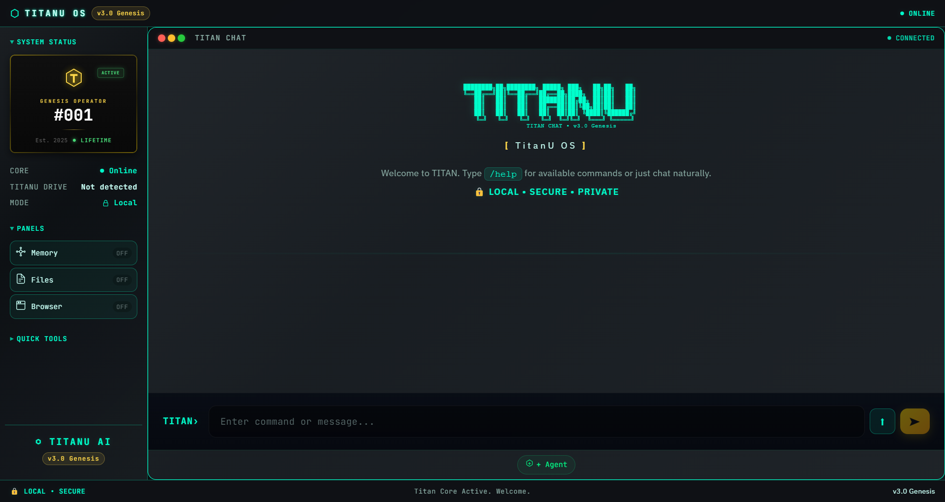 TitanU OS v3 Chat Interface